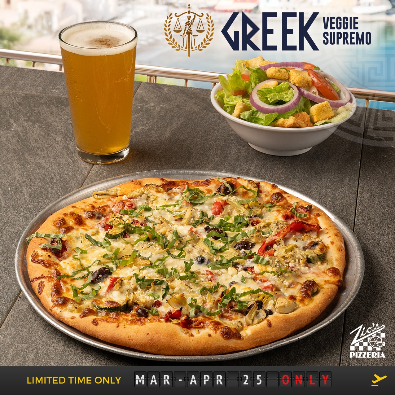 Pizza Passport: Greek Veggie Supremo